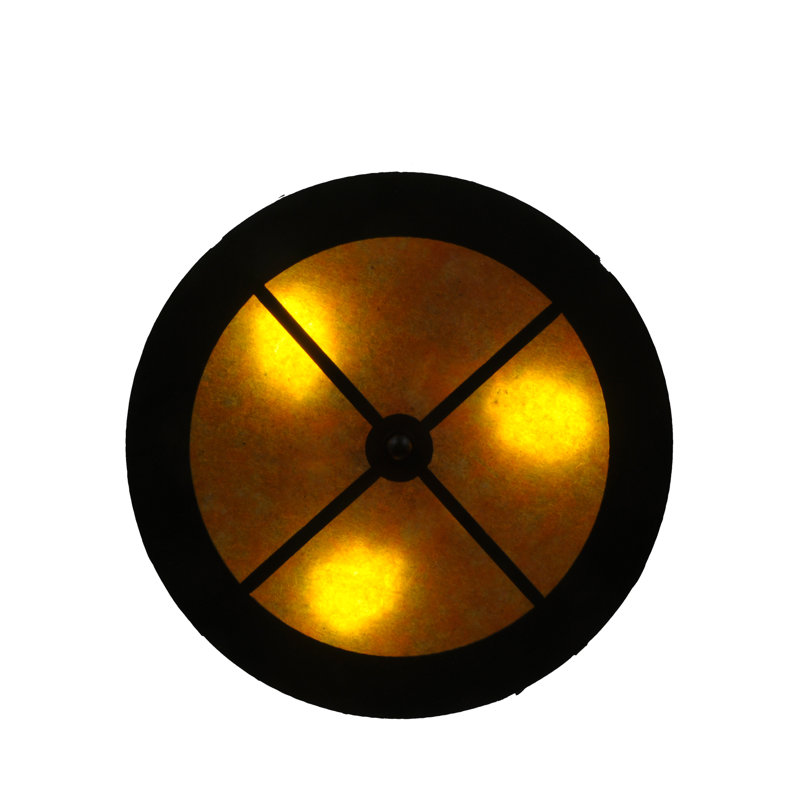 Black Glass 3-Light Energy Star Indoor/Outdoor Flush Mount