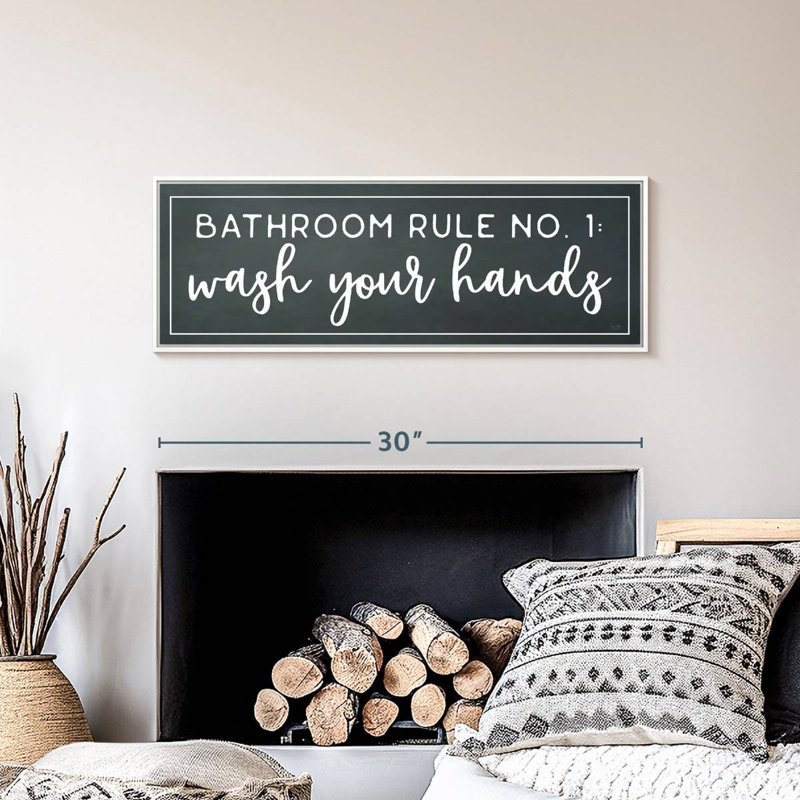 Salle de bain règle n ° 1, 31" X 11", Cadre flottant blanc