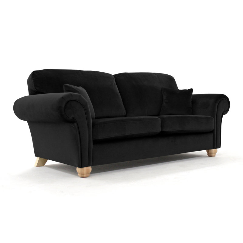 Foreston 2 Seater Velvet Sofa, Black