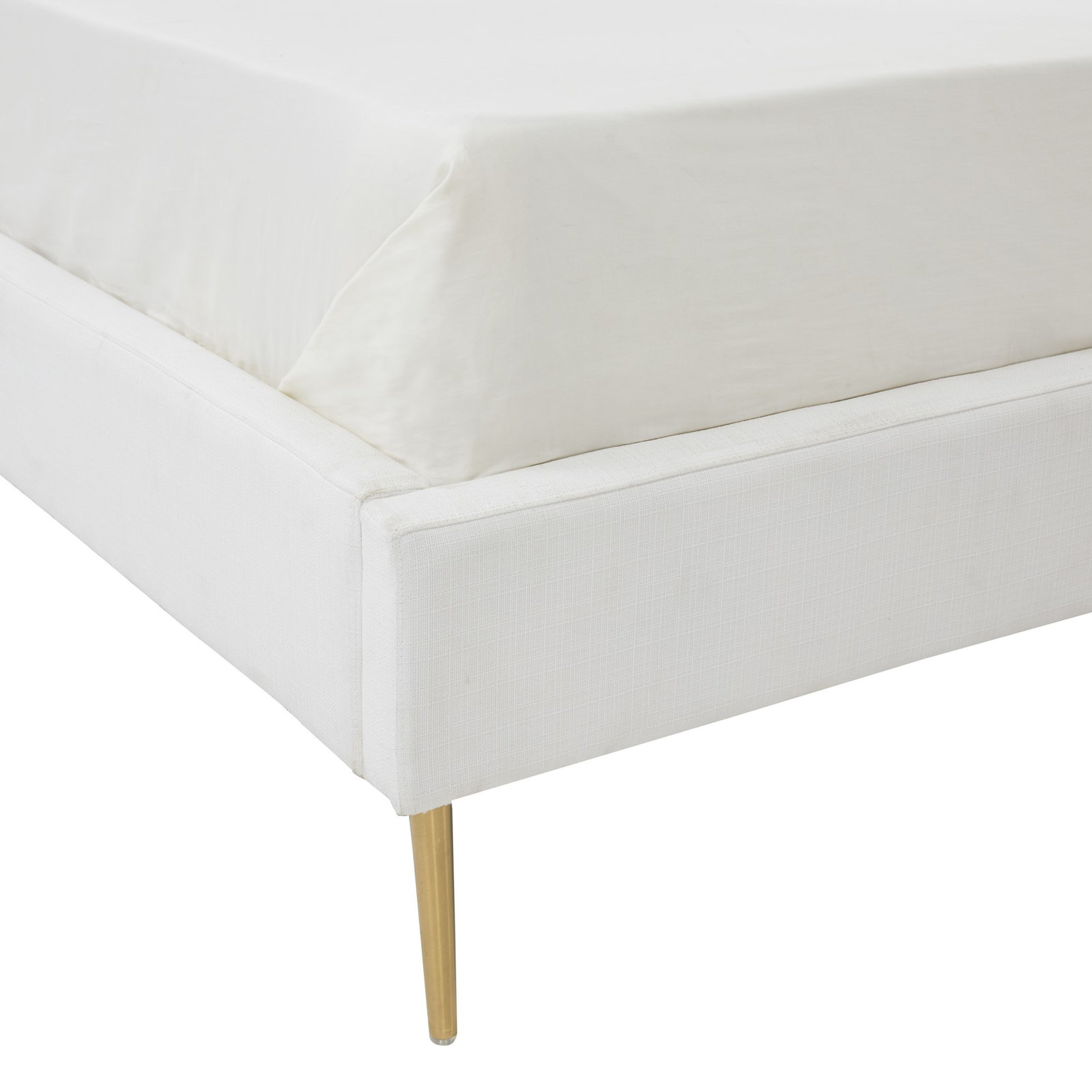 Venedy Linen Wingback Bed, King, White
