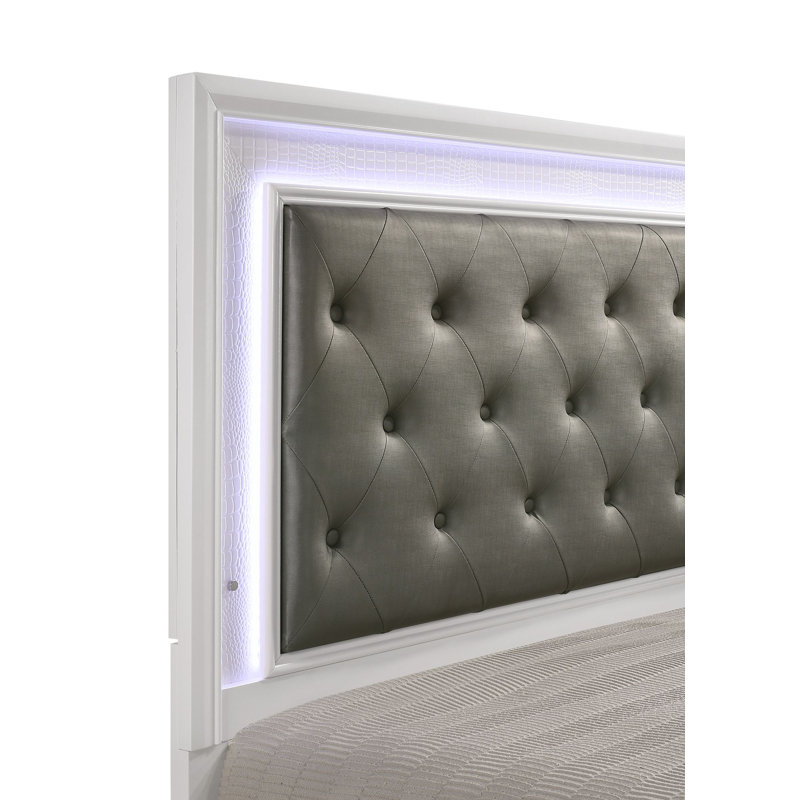 Ensemble de chambre à coucher à panneau tapissier à panneau 3-3 Rodell Rodell, Blanc, Grand