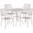 Meranda Commercial Grade 28" Square Indoor-Outdoor Steel Patio Table Set with 4 Square Back Chairs-24678894