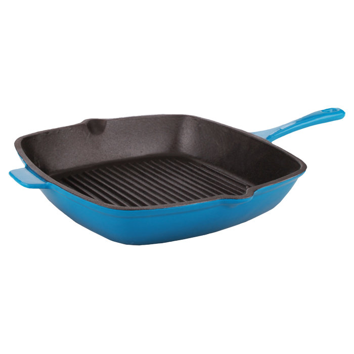 BergHOFF Neo 11" Cast Iron Square Grill Pan, Blue
