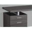 Bureaux, bureau d'ordinateur moderne de 48 po avec installation réversible et tiroirs de rangement pour ordinateurs portables, stratifié gris et métal gris | Gris | Panneau de particules