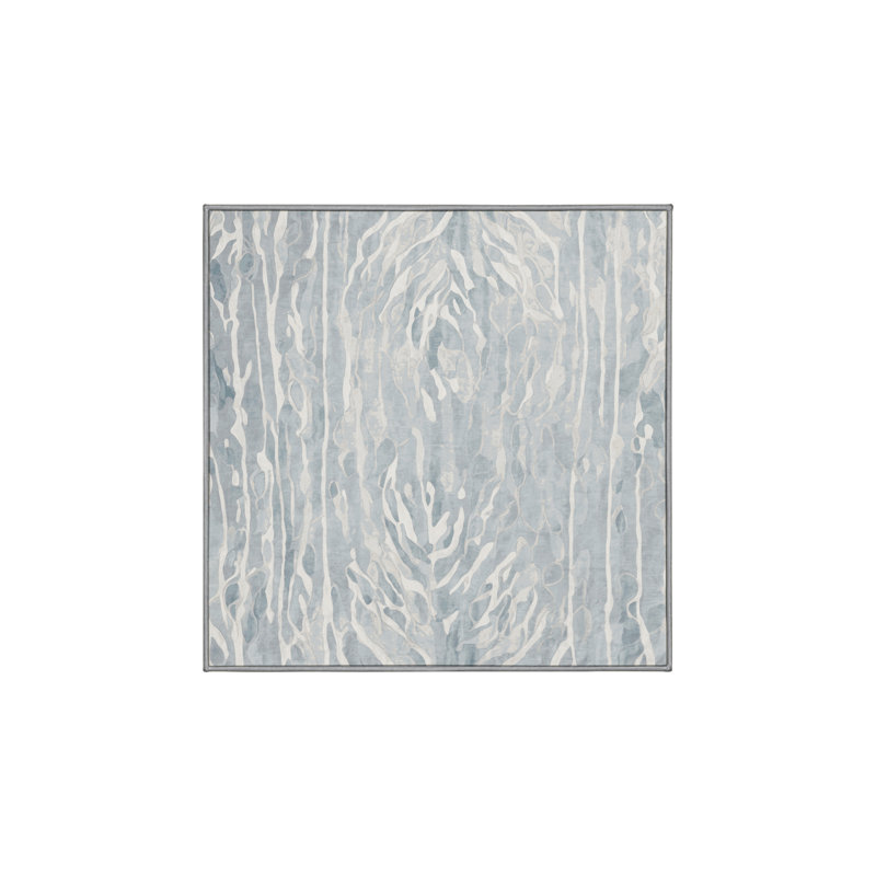 Tapis gris lavable à la machine, Carré 8 pi