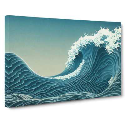 Idyllic Japanese Wave - Wrapped Canvas