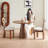 Nut-brown Round Solid Wood Dining table-2138914935