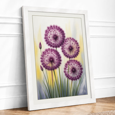 Purple Allium Heads Botanical - Framed Print