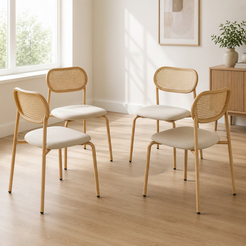 Chaise d'appoint empilable en lin Bedi