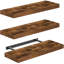 3 tablettes flottantes brun rustique