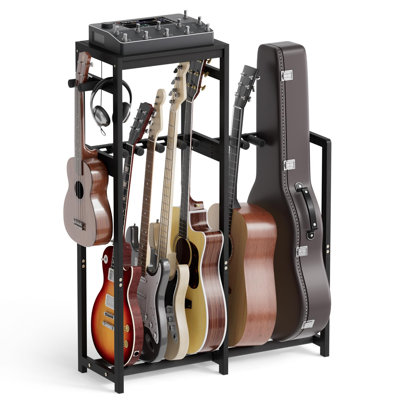 Guitar Stand, Guitar Rack For Acoustic, Bass, Electric Guitar, Multi Guitar Display Stand Adjustable Bamboo Guitars Holder, Multiple Guitar Stands Flo