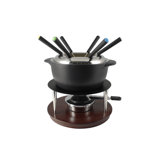 Summit 10 Piece Cast Iron Fondue Set, Black Matte