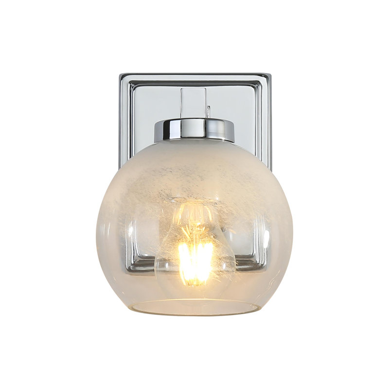 Aalysia Nella 1 Light Bath Vanity in with Alabaster Shade, Chrome