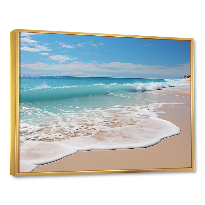 Harmonie de plage océanique - impressions sur toile côtières, H 12 po x l 20 po x P 1 po, Cadre flottant doré