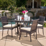 Emmeline 5 Piece Dining Set with Cushions
