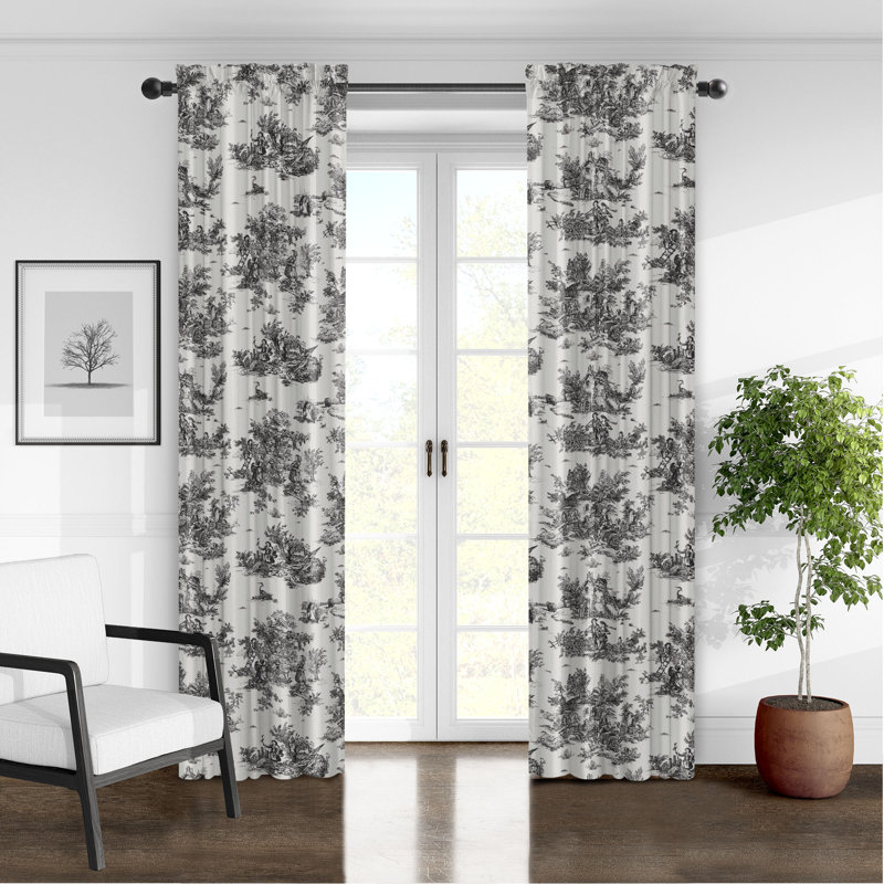 Toile Jardin Du Jouy, Ébène, L 50 po x L 132 po