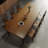 Nut-brown Rectangular Solid Wood Dining Table-1254118974