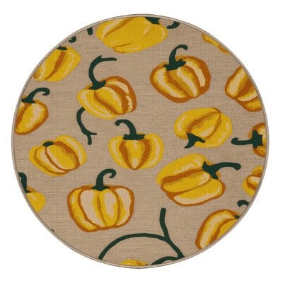 Washable Bell Pepper Yellow Vegetables Area Rug