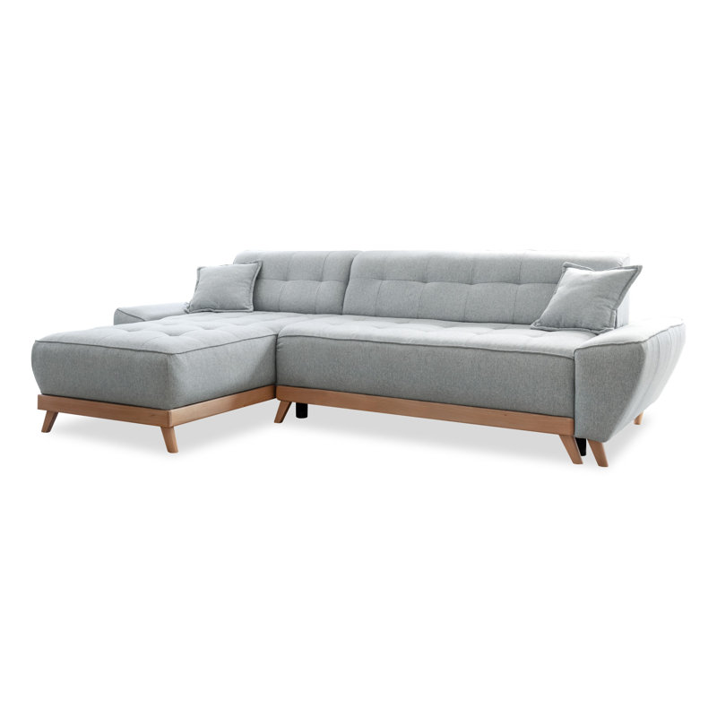 Dazzling Daisy Corner Sofa Bed, Light Grey
