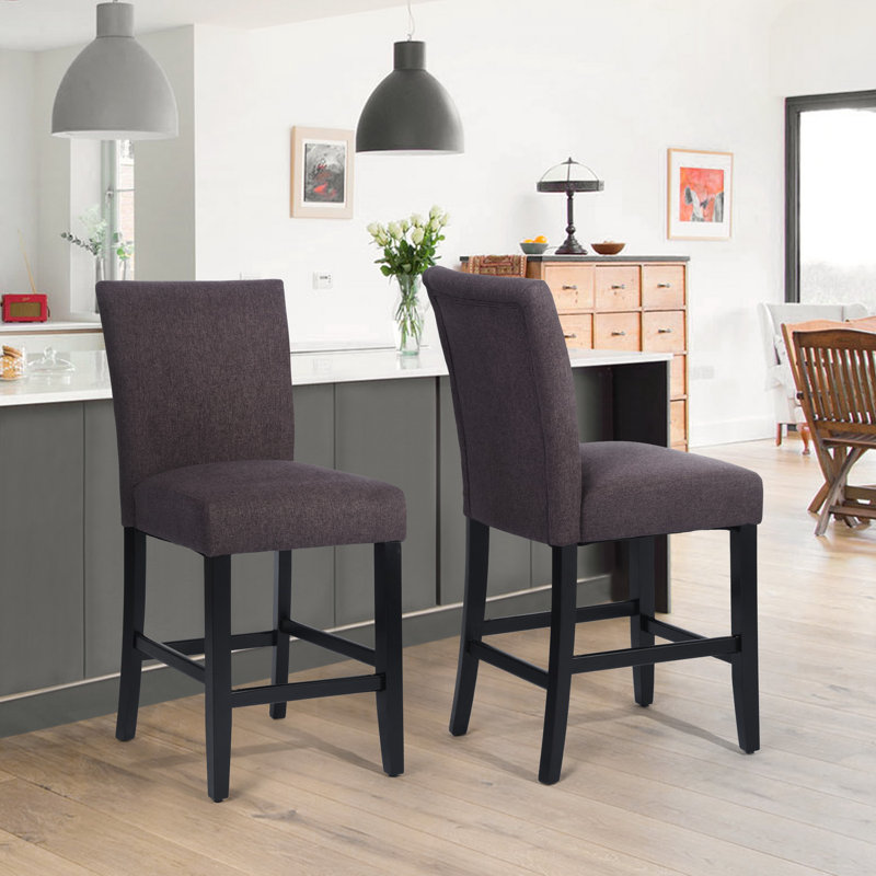 Sara Upholstered Counter Stool, Chocolate