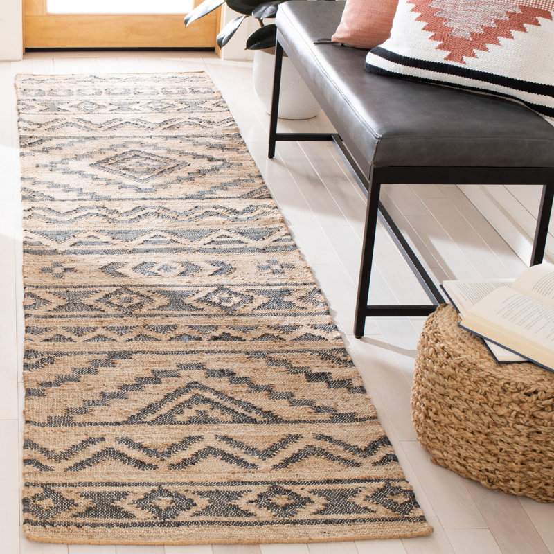 Haywa Hand Loomed Jute, Cotton Southwestern Rug, Runner 2'3" x 11'