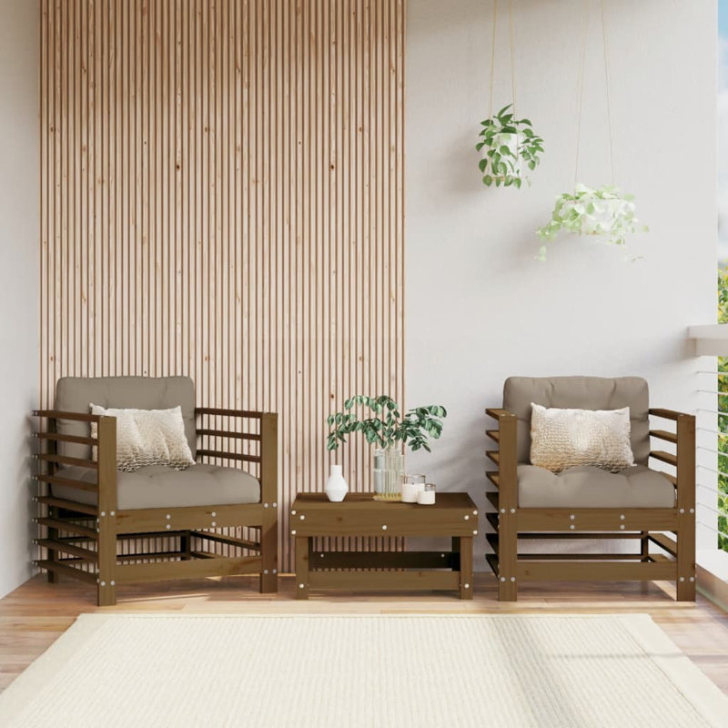 Amran Outdoor Lounge Chair, Honey Brown