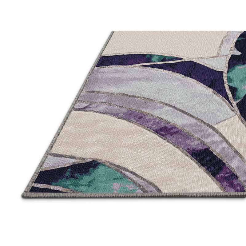 Machine Washable Gray Area Rug, Rectangle 3' x 5'