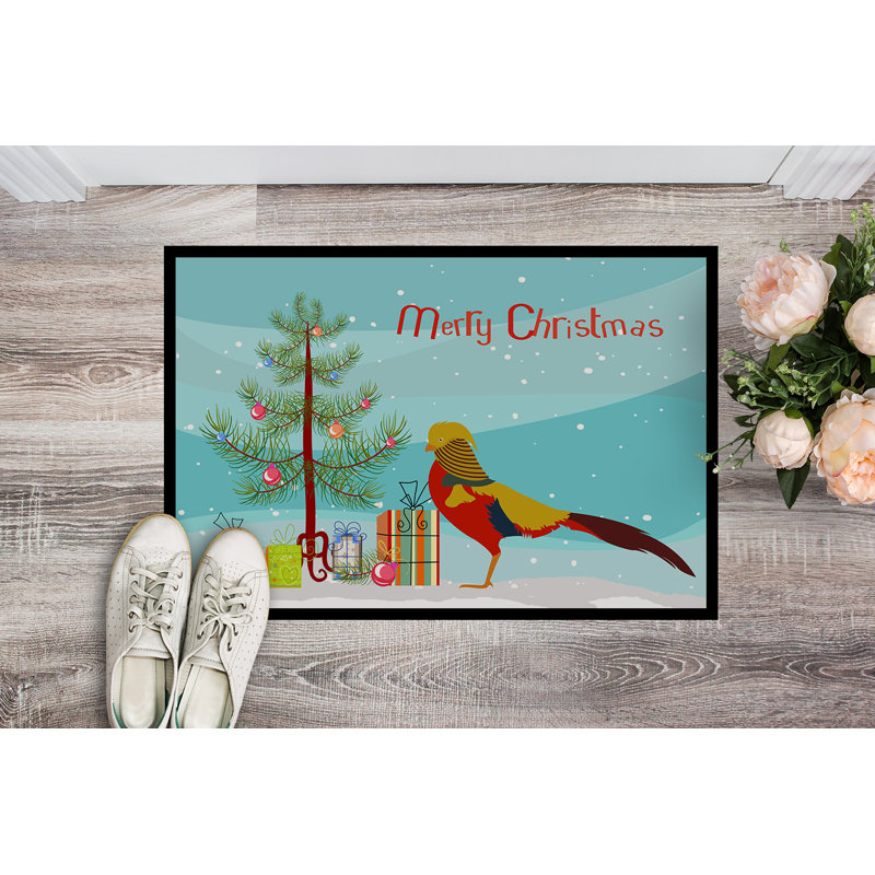 Antonia Non-Slip Christmas Outdoor Doormat, Rectangle 1'6 x 2'3"