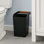 Ensemble de 2 poubelles carrées avec couvercle ouvert et support pour sacs Home Zone Living