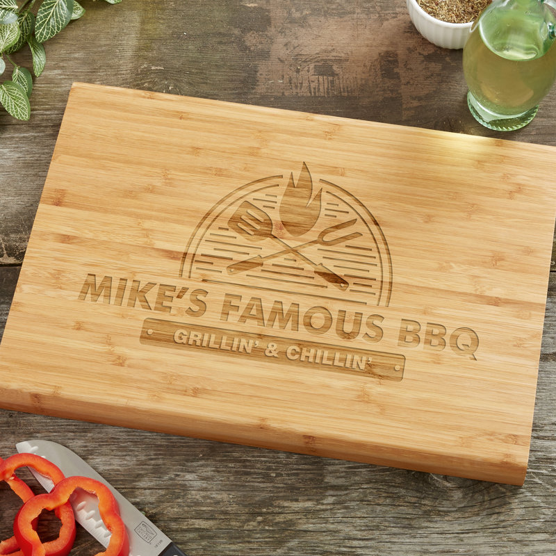 The Grill Personalized 10X14 Bamboo Cutting Board, 14" L x 10" W