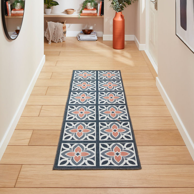 Victoria H1191 Grey/Orange, Runner 2' x 7'6"