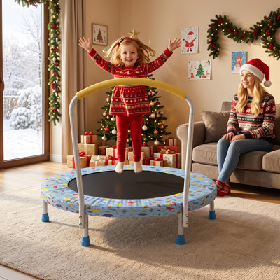 Mini trampoline d'intérieur pour enfants de 36 à 36 ans avec poignée amusante pour les enfants