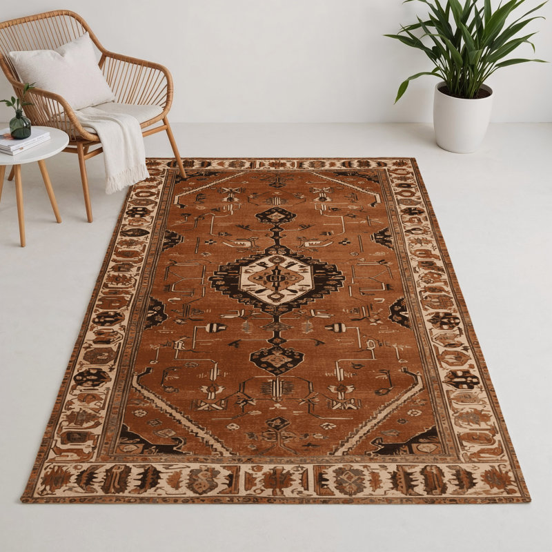 Tapis d'intérieur et d'extérieur brun Persian, Rectangulaire 3 pi x 5 pi