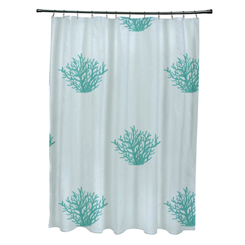Rideau de douche simple Yancy, Aqua clair / aqua