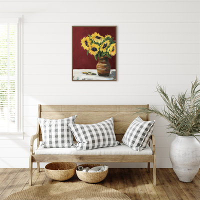 Tournesols encadrés sur toile par Julie Derice