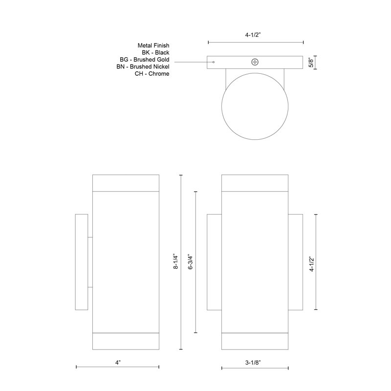 Norfolk 1 - Light Sconce, 8.25" H x 4.5" W x 4" D