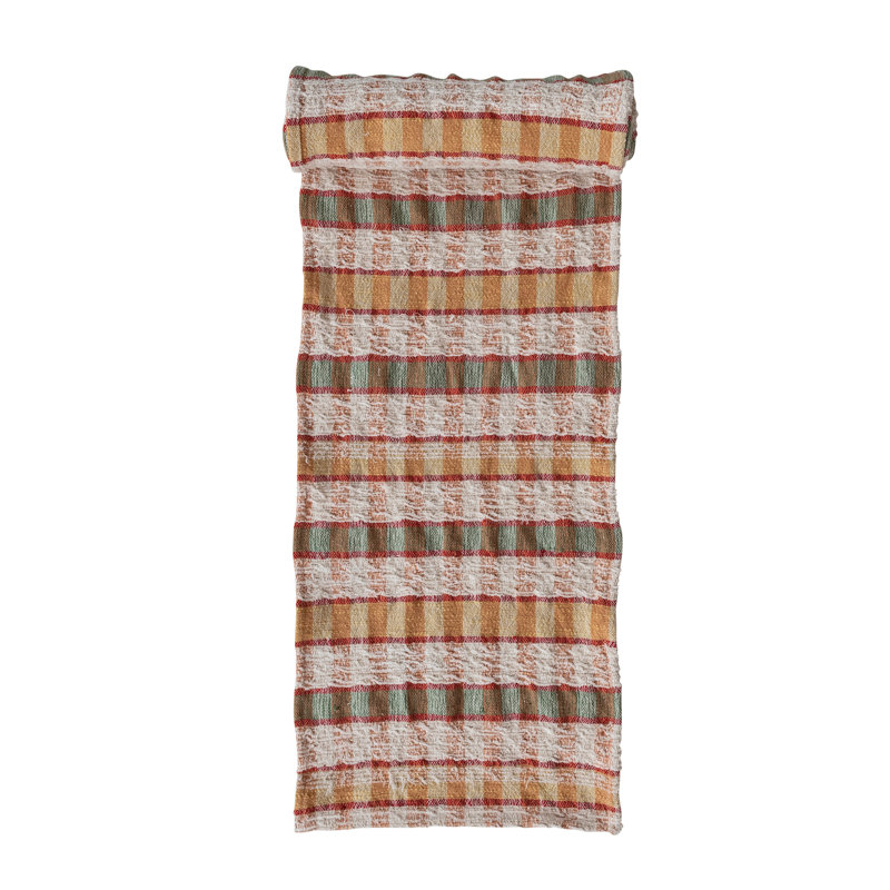 Square Woven Cotton & Wool Striped Table Runner