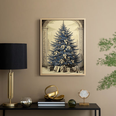 «Christmas Holiday Art CDXCVI», reproduction d'art encadrée - bois massif