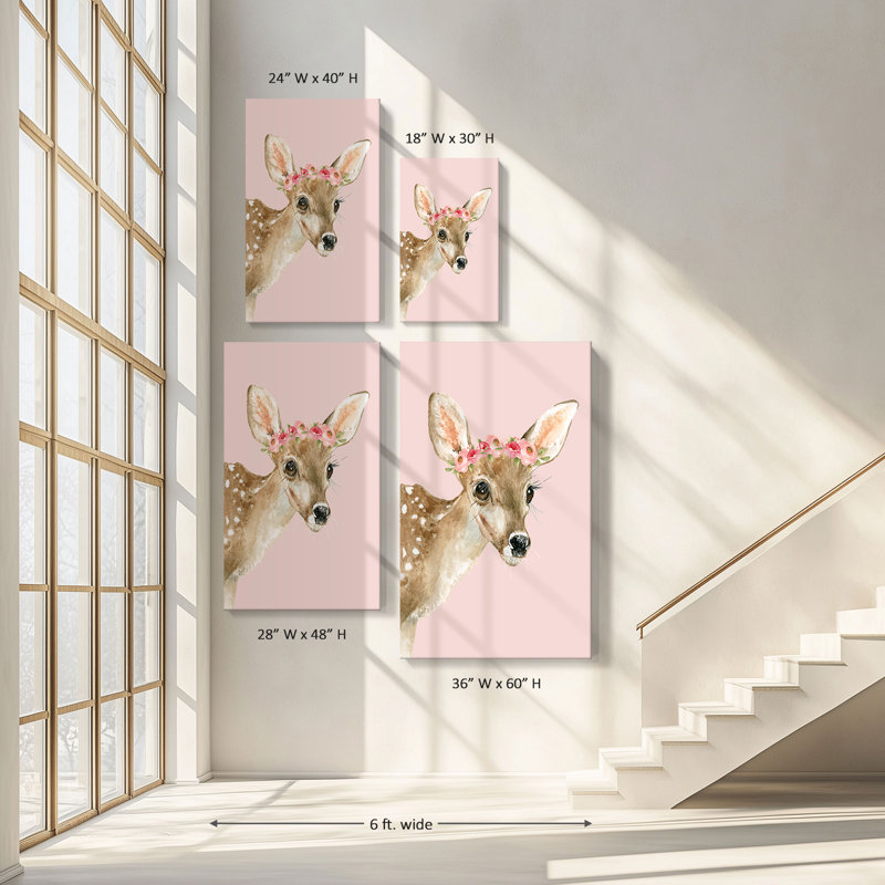 "Fawn Dressed Up" par Carol Robinson, reproduction sur toile, H 30 po x l 18 po x P 1 po