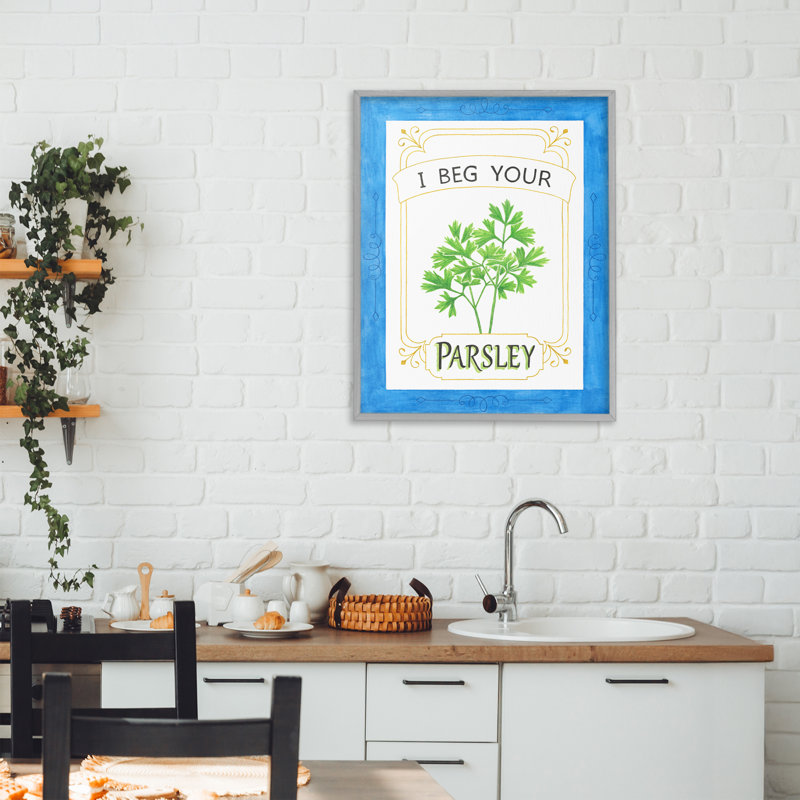I Beg Your Parsley, giclée encadrée, design par Lara Beeston, Estampe numérique Farmhouse, H 20 po x l 16 po