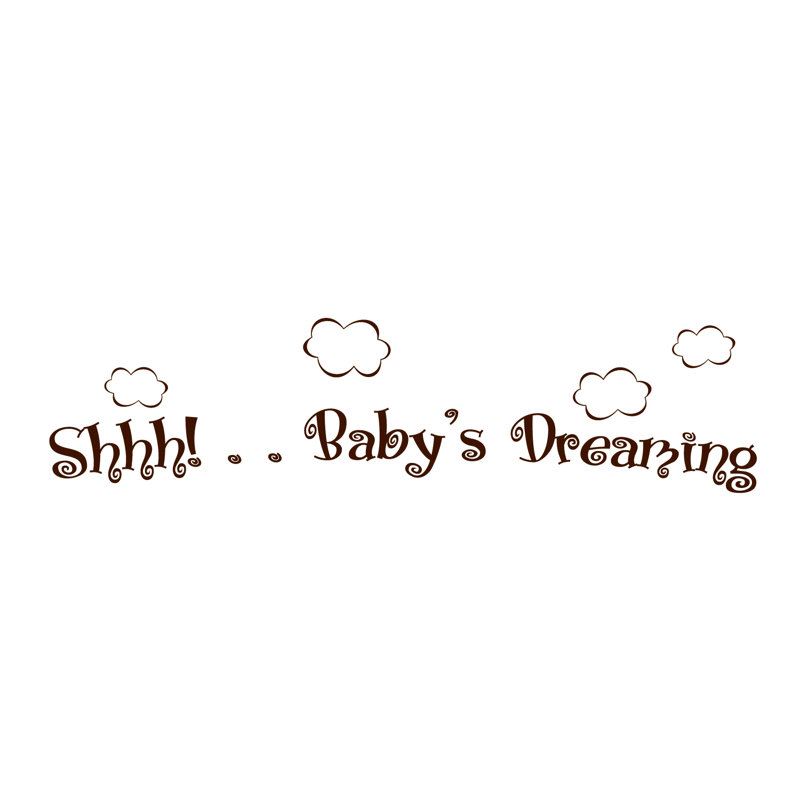 Décalcomanie murale dreaming de bébé shhh !, Chocolat, H 12 po x l 55 po x P 0,01 po