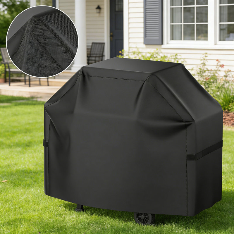 58 Inch Outdoor Grill Cover – Waterproof Polyester, UV-Resistant, Windproof With Hook & Loop + Drawstring, Fits Most 58" Wide Grills, Easy Clean