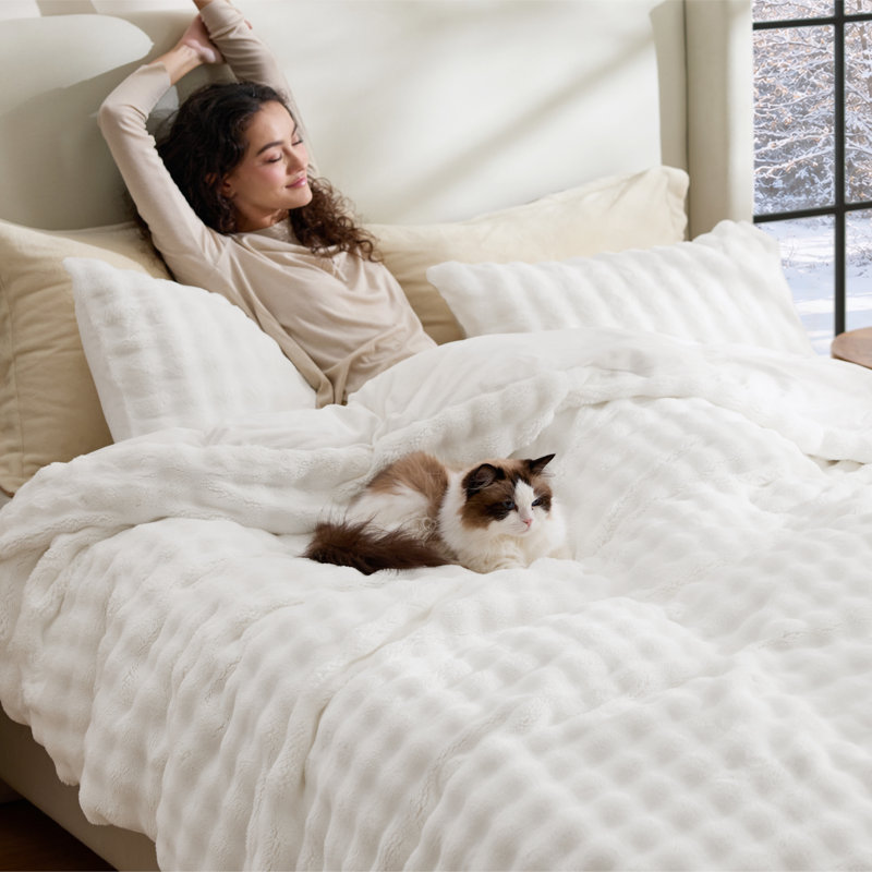 Bedsure Comforter Sets - 3-Piece, Full, Off White