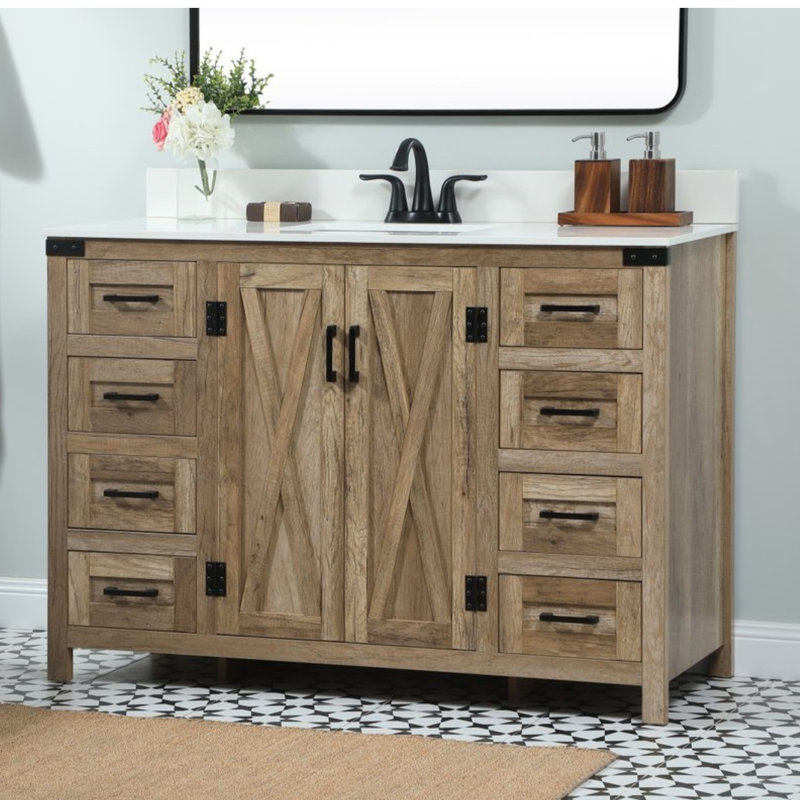 Ensemble de meuble-lavabo simple 48 po Slayton, Chêne naturel
