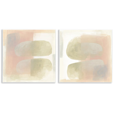  «Neutral Oblong Shapes Abstract», art mural sur bois par June Erica Vess
