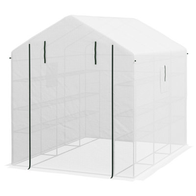 8' X 6' X 7' Walk-In Greenhouse With Mesh Door And Windows