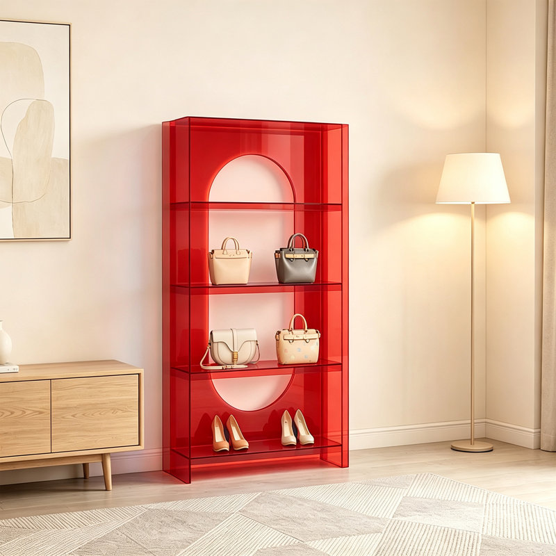 Armoire de rangement en acrylique, Rouge