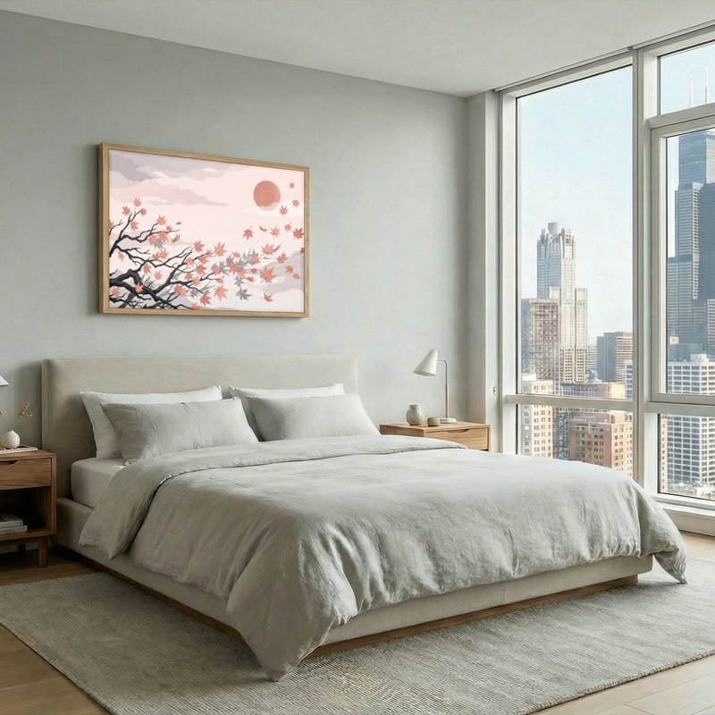 Ensemble de 1 tableau sur toile « Feuilles d'automne », 24"H x36"W, Natural