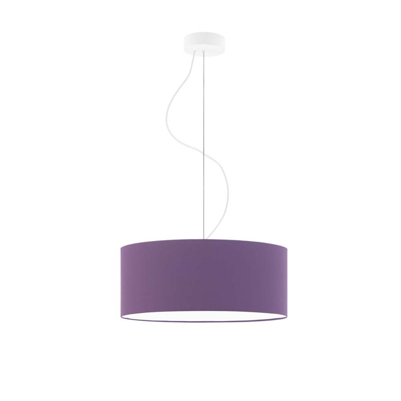 Aubryelle 3 - Light Drum Pendant, White, Violet, 120cm H x 40cm W x 40cm D