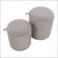 Ensemble de repose-pieds gigognes en tissu et bois naturel-932669454